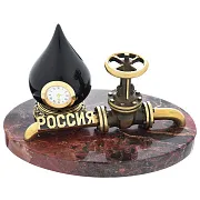 Бронзовая композиция «Российская нефтяная промышленность» с яшмой в подарок — фотография 2