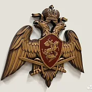 Подарочный герб Росгвардии, резной из бука — фотография 2