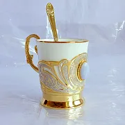 На память: Кофейная пара из фарфора с агатом. Златоуст — фотография 4