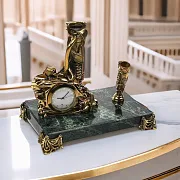 Подарочные бронзовые часы «Шахтёрские» с одним пеналом — фотография 1