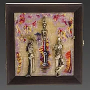 Ключница «Пара. Осень» с бронзой, ясенем и ониксом — необычный подарок — фотография 4