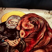 Икона " Серафим Саровский" Старение — необычный подарок — фотография 6