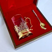 Подстаканник «Охота на медведя» из бронзы — необычный подарок — фотография 3