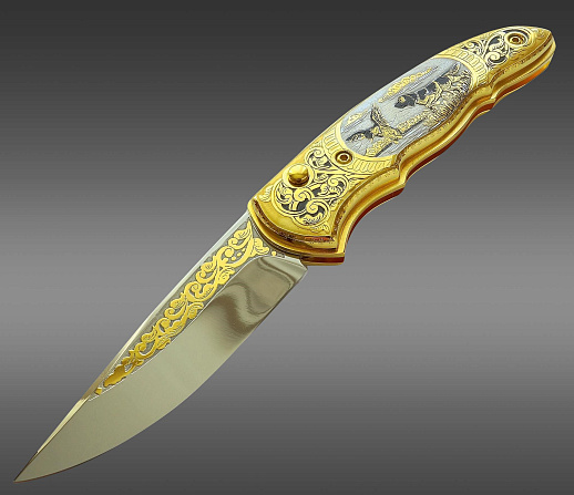 Нож складной "Охота на уток' № 2. Златоуст купить с доставкой Нож складной "Охота на уток' № 2. Златоуст