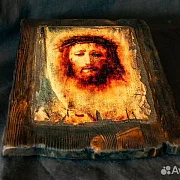 На память: Авторская икона на дереве "Спас Нерукотворный" — фотография 3