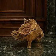 Шкатулка для колец «Кабан» из бронзы — оригинальный подарок — фотография 1