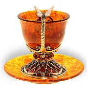 Кофейная чашка «Екатерина» из янтаря — оригинальный подарок — фотография 3