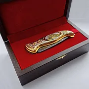 Дамасский складной нож «Леопард» в подарок — фотография 2