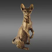 Скульптура из бронзы «Кошка сфинкс» — необычный подарок — фотография 1
