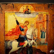 На память: Икона "Георгий Победоносец поражает змия" — фотография 6