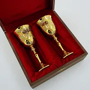 Бокалы для вина из позолоченной латуни. Златоуст — оригинальный подарок — фотография 2