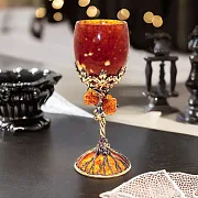 Бокал для вина из камня (янтарь) — оригинальный подарок — фотография 1