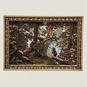 Резное панно «Мишки в лесу» 49×70 см — красивый подарок — фотография 1
