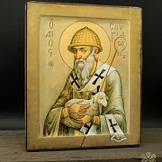 Икона "Св. Спиридон Тримифунтский" ручная работа — оригинальный подарок — фотография 4