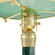 Настольная лампа из малахита и долерита с гравировкой — необычный подарок — фотография 4